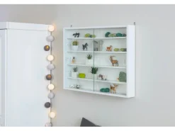 ebuy24 Comit Vitrinenschrank Wandhängend 2 Glastüren Weiss