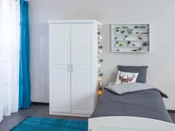 ebuy24 Comit Vitrinenschrank Wandhängend 2 Glastüren Weiss