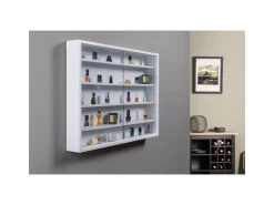 ebuy24 Comit Vitrinenschrank Wandhängend 2 Glastüren Weiss