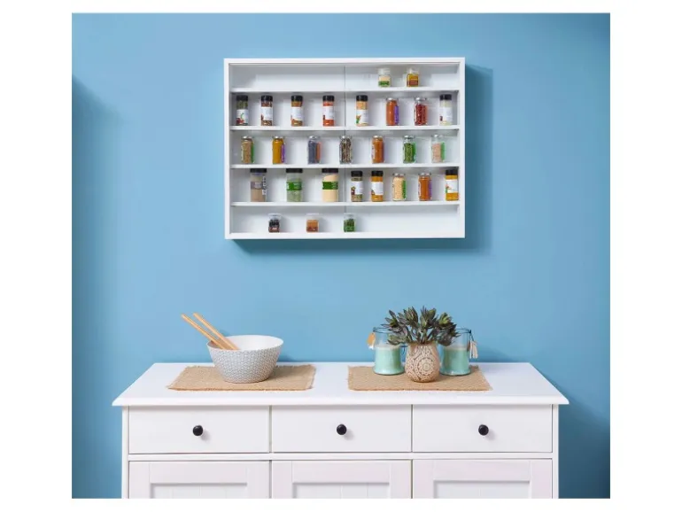 ebuy24 Comit Vitrinenschrank Wandhängend 2 Glastüren Weiss