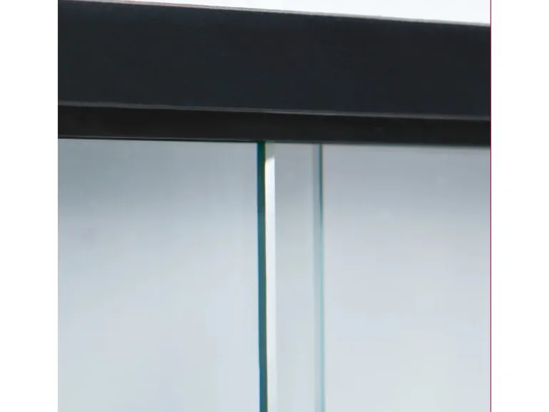 ebuy24 Comit Vitrinenschrank Wandhängend 2 Glastüren Weiss Schwarz