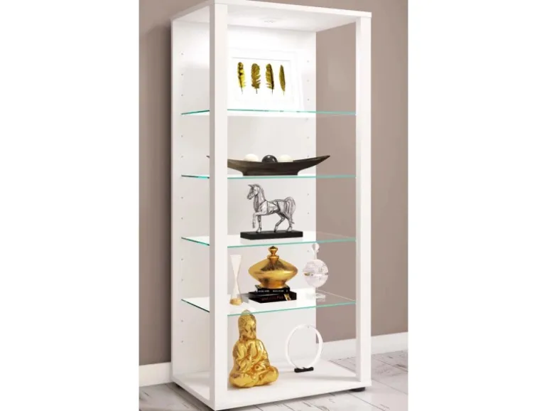 ebuy24 Glasol3 Vitrinenschrank Weiß