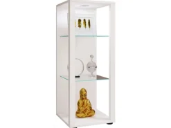 ebuy24 GlasolM Vitrinenschrank 3 Ablagen Weiß
