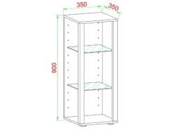 ebuy24 GlasolM Vitrinenschrank 3 Ablagen Weiß