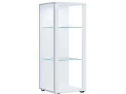 ebuy24 GlasolM Vitrinenschrank 3 Ablagen Weiß