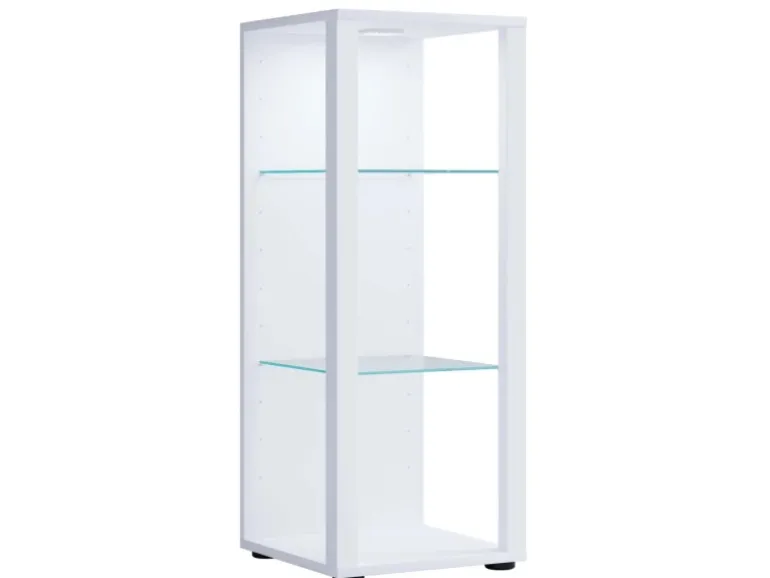 ebuy24 GlasolM Vitrinenschrank 3 Ablagen Weiß