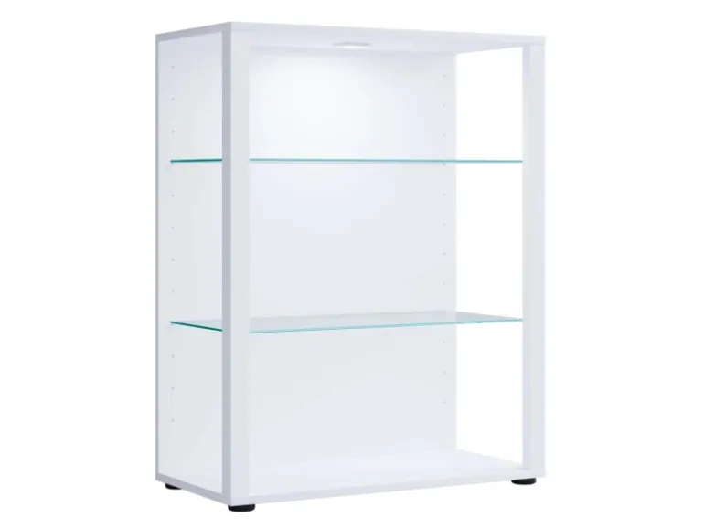 ebuy24 GlasolXL Vitrinenschrank 3 Ablagen Weiß