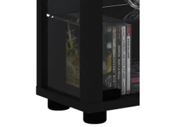 ebuy24 Lumo Maxi Vitrinenschrank mit LED-Licht 8 Glasböden Schwarz