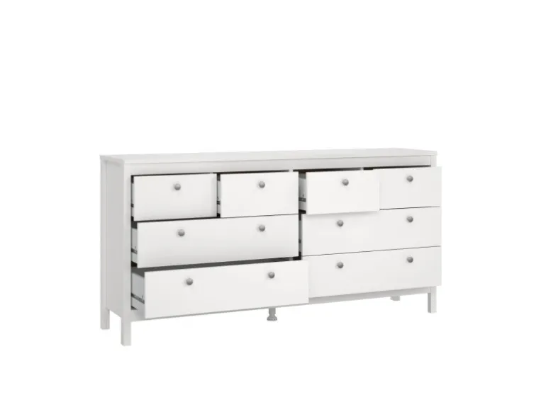 ebuy24 Madrid Kommode 8 Schubladen Weiß