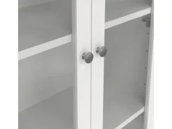 ebuy24 Madrid Vitrinenschrank 2 Glastüren 3 Schubladen Weiß