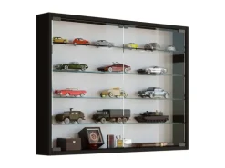 ebuy24 Mandosa L Vitrinenschrank an der Wand Montierte 2 Glastüren Schwarz