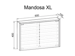 ebuy24 MandosaXL Glasvitrinen Wandhängend 2 Glastüren Weiß
