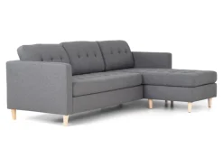 ebuy24 Marino Sofa Chaiselongsofa Rechts oder Links Gewendet in HellGrauen Stoff mit Holzbeinen