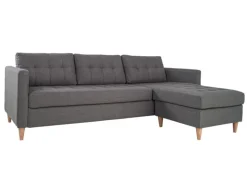 ebuy24 Marino Sofa Chaiselongsofa Rechts oder Links Gewendet in HellGrauen Stoff mit Holzbeinen