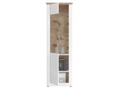 ebuy24 Michigan Vitrinenschrank 1 Tür Matt Weiß Eiche Dekor Weiß