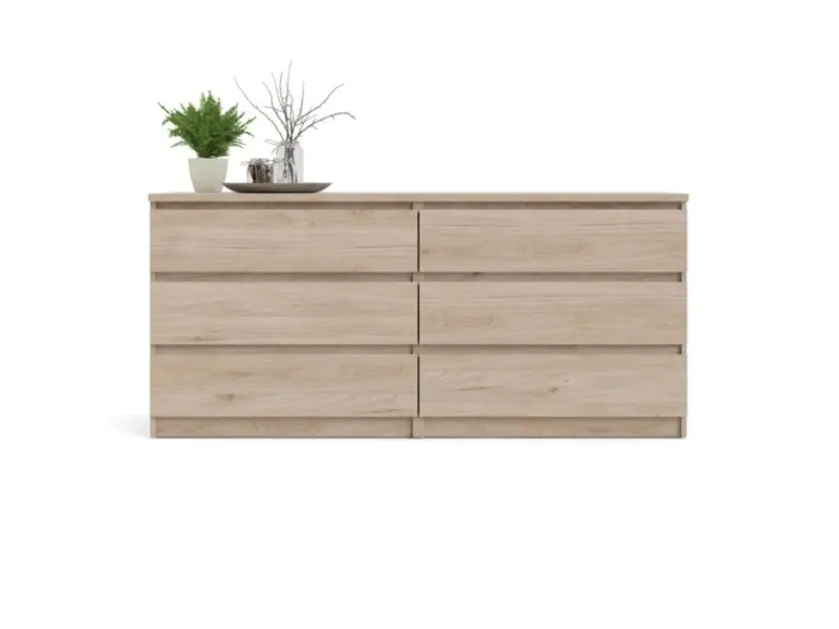 ebuy24 Nada Kommode 6 Schubladen Hickory-Dekor