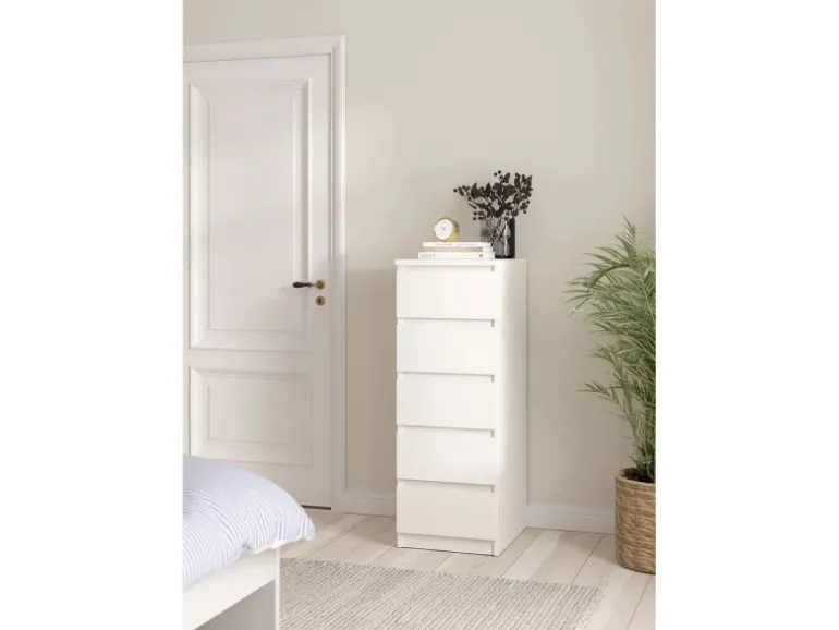 ebuy24 Naia1 Kommode 5 Schubladen Weiß