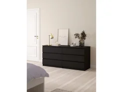 ebuy24 Naia Kommode 6 Schubladen Matt Schwarz