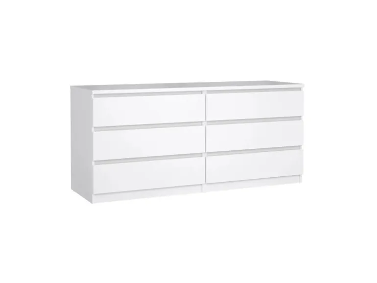 ebuy24 Naia Kommode 6 Schubladen Weiß Hochglanz