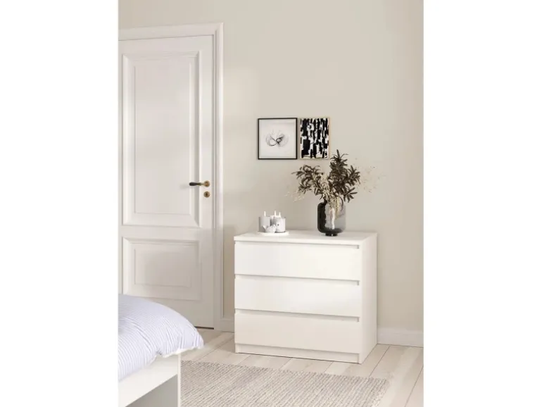 ebuy24 Naia Kommode 3 Schubladen Weiß