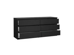 ebuy24 Naia Kommode 6 Schubladen Schwarze Struktur