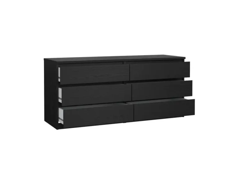 ebuy24 Naia Kommode 6 Schubladen Schwarze Struktur