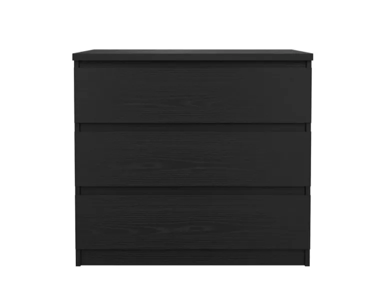 ebuy24 Naia Kommode 3 Schubladen Schwarze Struktur