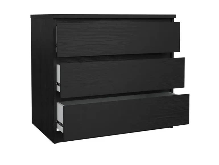 ebuy24 Naia Kommode 3 Schubladen Schwarze Struktur