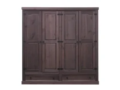 ebuy24 New Mexico Kleiderschrank 4-trg mit 2 Schubladen Gebeitzt Wachs