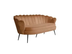 ebuy24 Nice Sofa 3 Personen Velour Cognac Farben