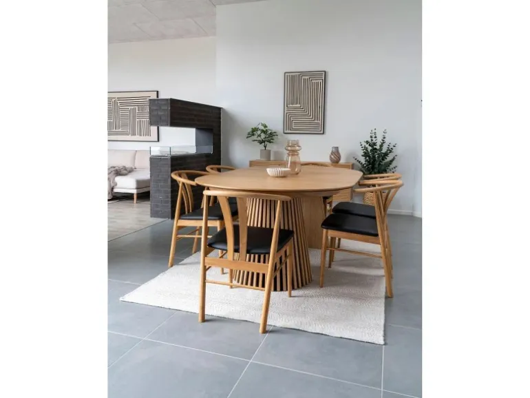 ebuy24 Osaka Esstisch inkl 2 Zusatzplatten Ø120x120-160-200cm Eiche Furnier