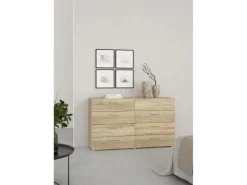 ebuy24 Pepe Kommode 8 Schubladen Eichenstruktur-Dekor