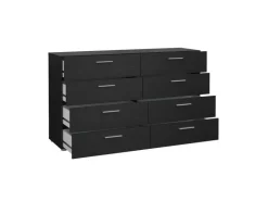 ebuy24 Pepe Kommode 8 Schubladen Schwarze Struktur