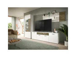 ebuy24 Prisma Vitrinenschrank 2 Türen Weiß