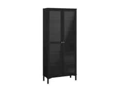 ebuy24 Roma Vitrinenschrank 2 Türen Matt Schwarz