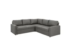 ebuy24 Sacramento Ecksofa Versteckte Aufbewahrung und Ausziehbares Bett HellGrau