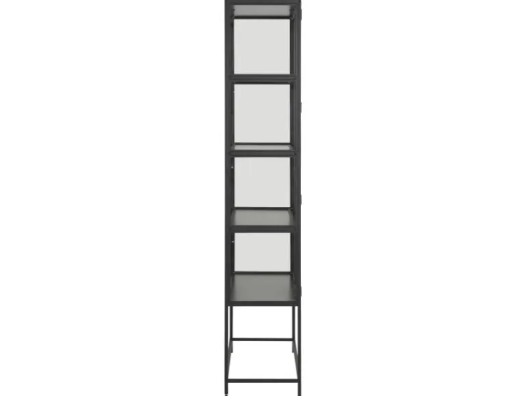 ebuy24 Sea Vitrinenschrank A 2 Glastüren und 4 Regale Schwarz