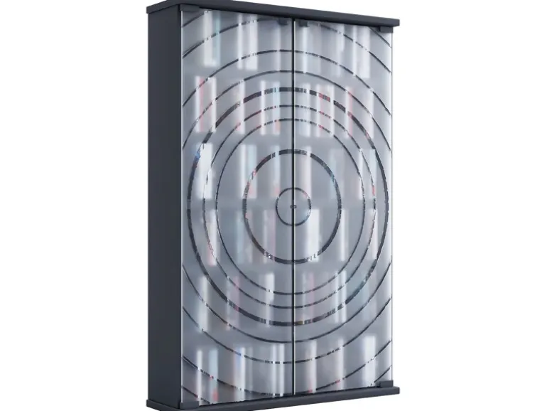 ebuy24 TilanoL Vitrinenschrank CD DVD 6 Ablagen 2 Türen Anthrazit