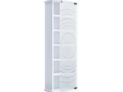 ebuy24 TilanoM Vitrinenschrank CD DVD 6 Ablagen 1 Tür Weiß