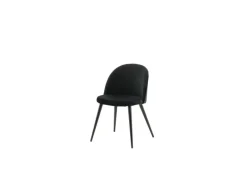 ebuy24 Tilst Essgruppe Tisch Weiß Marmor Print mit 4 Stühlen Velour Schwarz