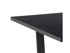 ebuy24 Tilst Essgruppe Tisch Schwarz Marmor Print mit 4 Stühlen Velour Schwarz