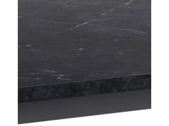 ebuy24 Tilst Essgruppe Tisch Schwarz Marmor Print mit 4 Stühlen Velour Schwarz