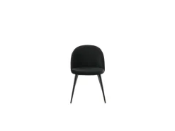ebuy24 Tilst Essgruppe Tisch Schwarz Marmor Print mit 4 Stühlen Velour Schwarz