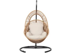 ebuy24 Tim Garten Lounge Hängesessel mit Kissen Schwarz Natur