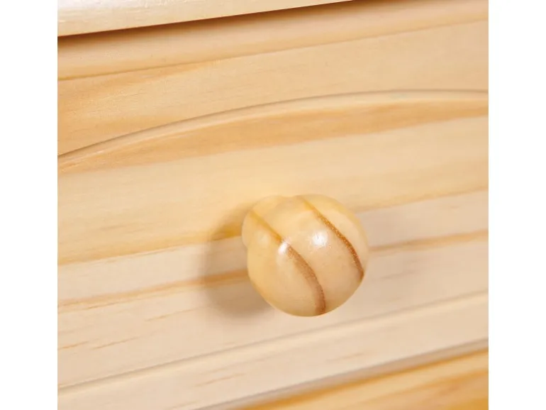 ebuy24 Toswa Vitrinenschrank 3 Türen 2 Glastüren 3 Schubladen 2 Offene Fächer Natur