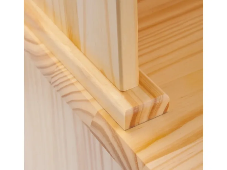ebuy24 Toswa Vitrinenschrank 3 Türen 2 Glastüren 3 Schubladen 2 Offene Fächer Natur