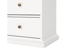 ebuy24 Venedig Vitrinenschrank 2-Türig mit 2 Schubladen Breite 97 cm Höhe 201 cm Weiß