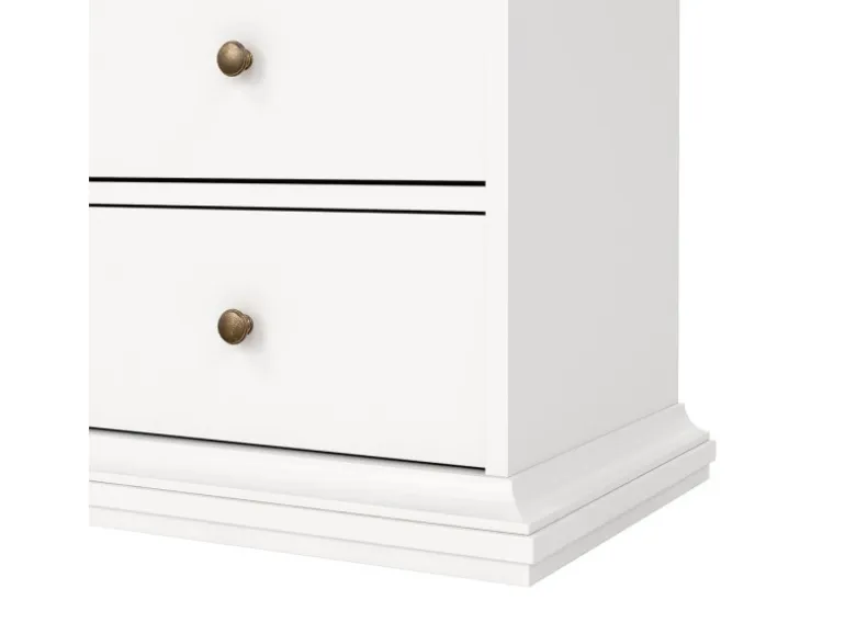 ebuy24 Venedig Vitrinenschrank 2-Türig mit 2 Schubladen Breite 97 cm Höhe 201 cm Weiß