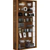 ebuy24 Vitrosa Maxi Vitrinenschrank Wandhängend mit 2 Glastüren 8 Glasböden Kern-Nussbaum Dekor