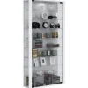 ebuy24 Vitrosa Maxi Vitrinenschrank Wandhängend mit 2 Glastüren und Licht Weiß